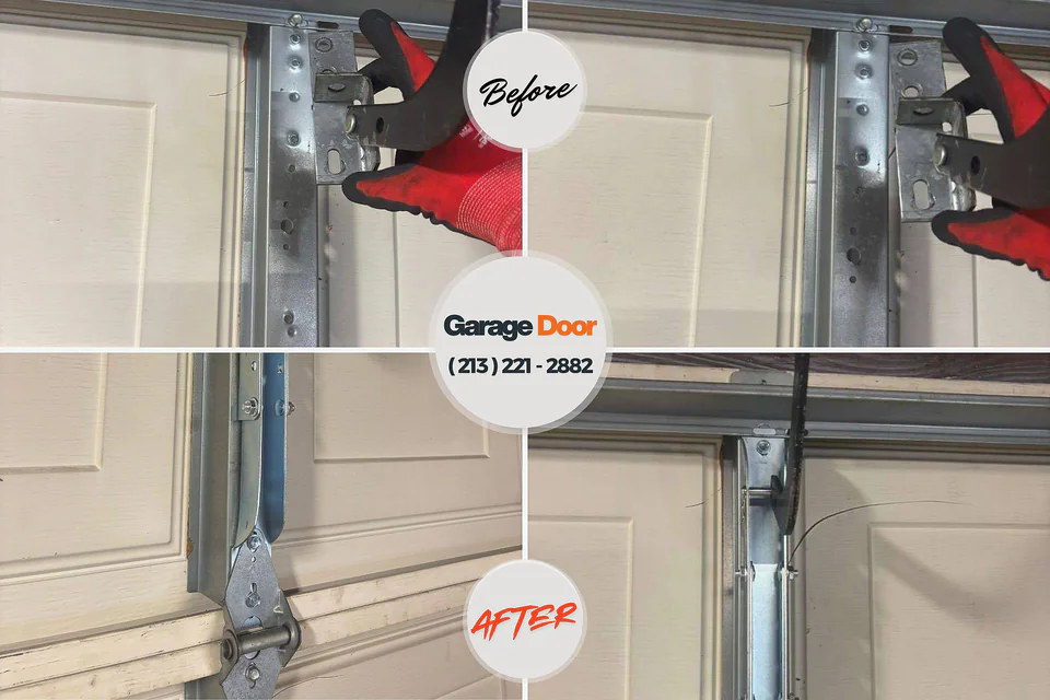 Before and after: garage door repair Chubbuck, ID